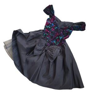 Vintage 80s Nadine Velvet Cocktail Party Dress Size 7 (Small)